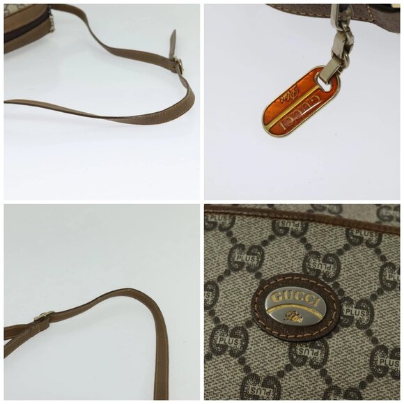 GUCCI GG Plus Supreme Shoulder Bag PVC Beige Gold Auth th6208 - Picture 16 of 16